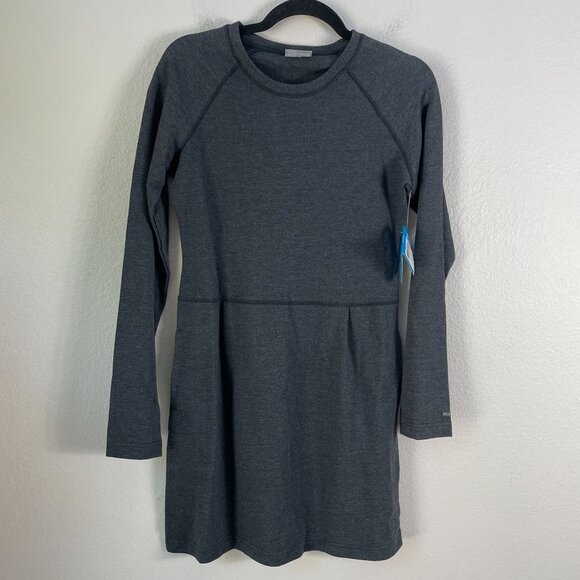 NEW $75 Columbia Womens Small Come Out Sprout Dress Long Sleeve Gray Stretch - Picture 1 of 10